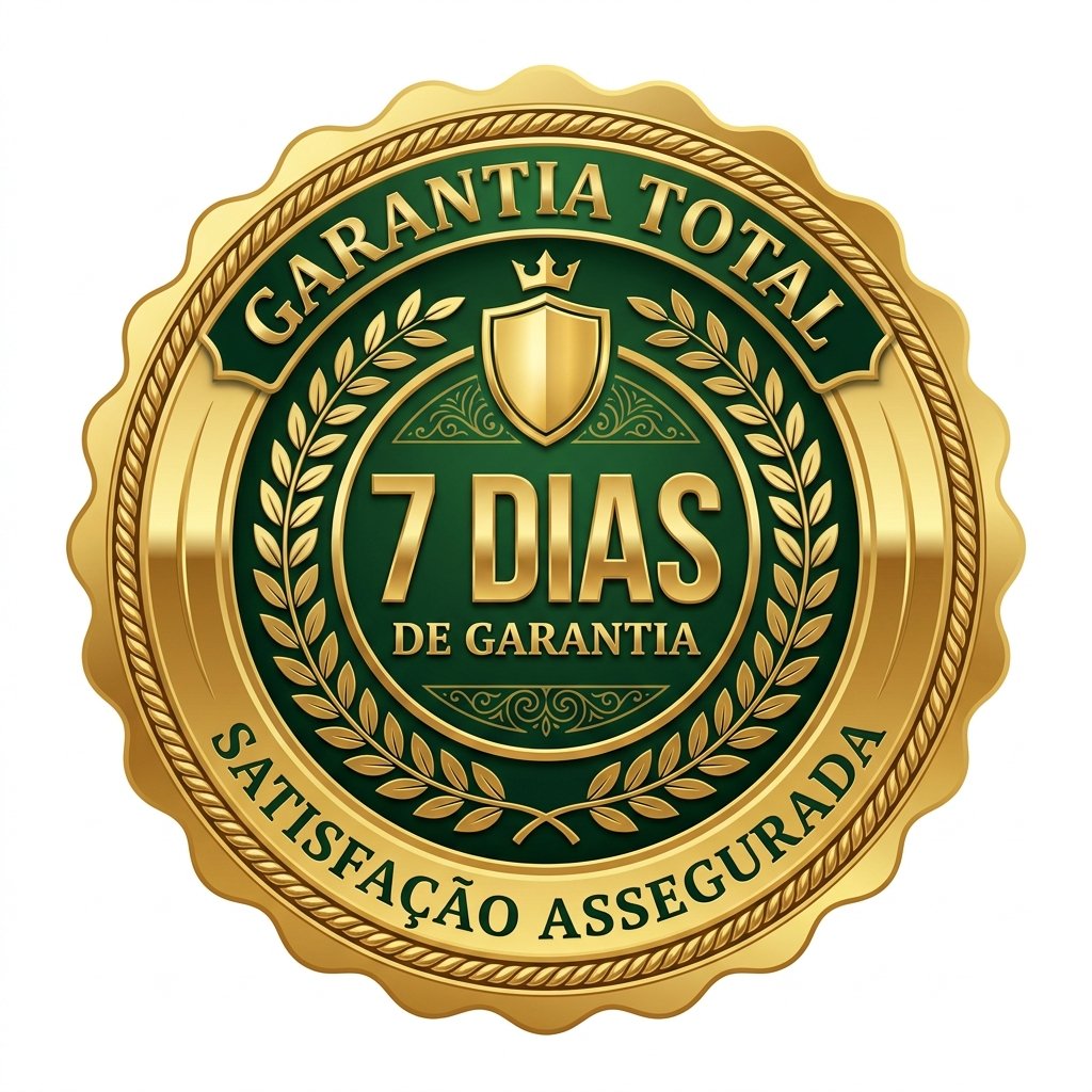 Selo dourado Garantia Total — 7 Dias de Garantia — Satisfação Assegurada